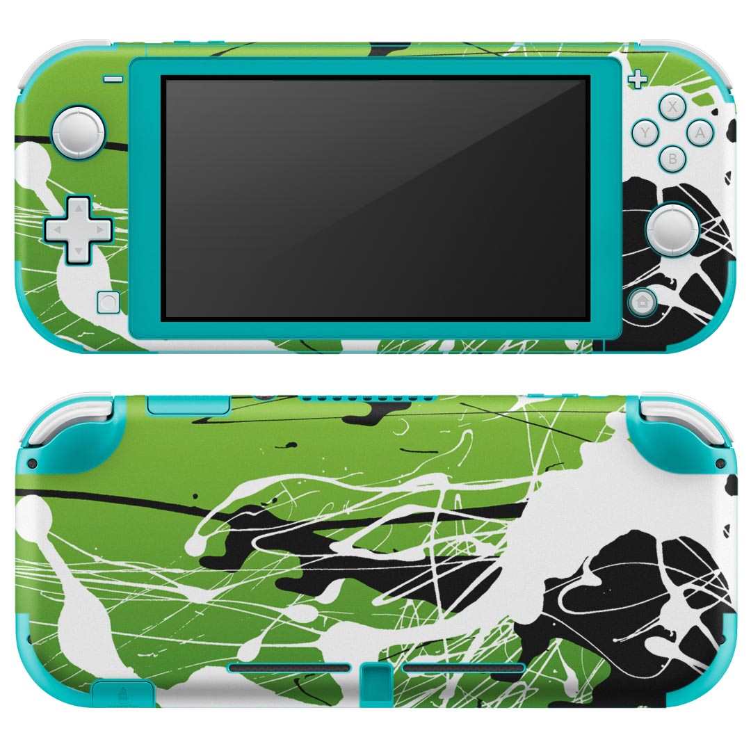 igsticker Nintendo Switch Lite 専用 デザインスキンシール 全面 ニンテンドー スイッチ ライト 専用 ゲーム機 カバー アクセサリー フィルム ステッカー エアフリー 007232 緑 グリーン インク