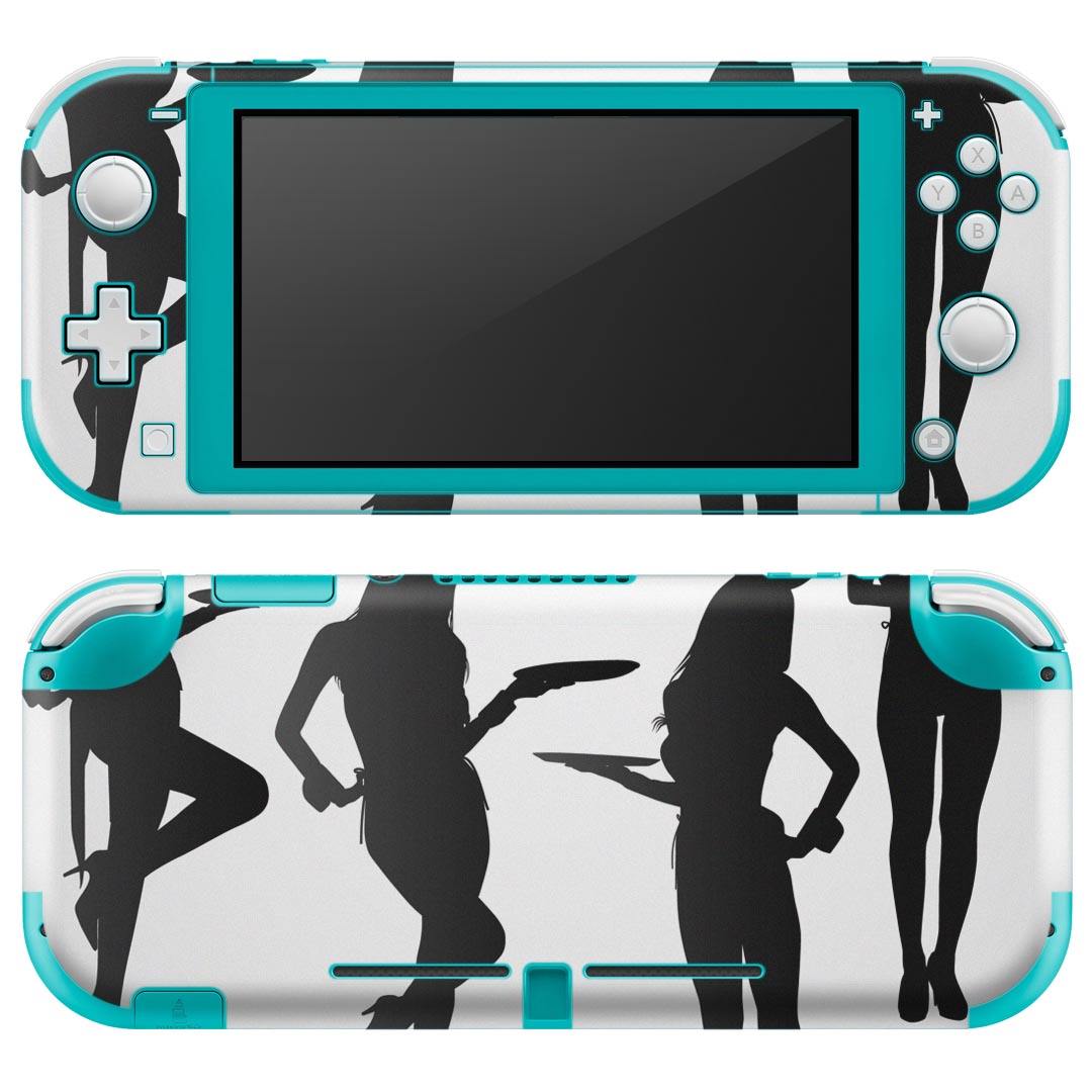 igsticker Nintendo Switch Lite 専用 デザインスキンシール 全面 ニンテンドー スイッチ ライト 専用 ゲーム機 カバー アクセサリー フィルム ステッカー エアフリー 007282 バニー 人物 黒 ブラック
