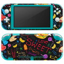 igsticker Nintendo Switch Lite 専用 デザインスキンシール 全面 ニンテンドー スイッチ ライト 専用 ゲーム機 カバー アクセサリー フィルム ステッカー エアフリー 007287 イラスト　ケーキ　パーティ　カラフル