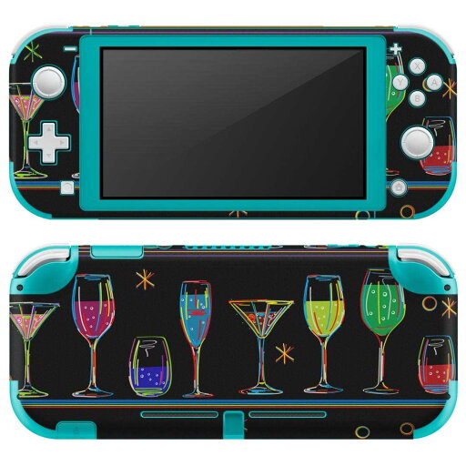 igsticker Nintendo Switch Lite 専用 デザインスキンシール 全面 ニンテンドー スイッチ ライト 専用 ゲーム機 カバー アクセサリー フィルム ステッカー エアフリー 007301 飲み物 カクテル カラフル イラスト