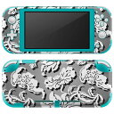 igsticker Nintendo Switch Lite 専用 デザインスキンシール 全面 ニンテンドー スイッチ ライト 専用 ゲーム機 カバー アクセサリー フィルム ステッカー エアフリー 007307 花 灰色 模様(2)