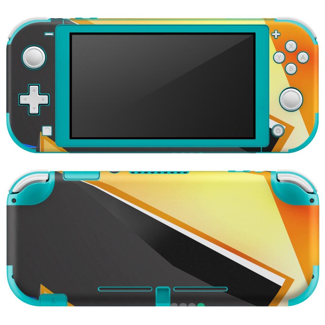 igsticker Nintendo Switch Lite 専用 デザインスキンシール 全面 ニンテンドー スイッチ ライト 専用 ゲーム機 カバー アクセサリー フィルム ステッカー エアフリー 007324 雷　黄色　イエロー　ブラック