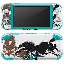 igsticker Nintendo Switch Lite 専用 デザインスキンシール 全面 ニンテンドー スイッチ ライト 専用 ゲーム機 カバー アクセサリー フィルム ステッカー エアフリー 007365 馬 イラスト 黒 ブラック ブラウン(2)