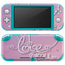 igsticker Nintendo Switch Lite 専用 デザインスキンシール 全面 ニンテンドー スイッチ ライト 専用 ゲーム機 カバー アクセサリー フィルム ステッカー エアフリー 007382 ハート 文字 ピンク 紫