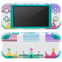 igsticker Nintendo Switch Lite 専用 デザインスキンシール 全面 ニンテンドー スイッチ ライト 専用 ゲーム機 カバー アクセサリー フィルム ステッカー エアフリー 007383 王冠 クラウン カラフル イラスト(2)