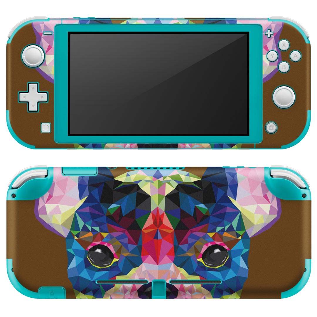 igsticker Nintendo Switch Lite 専用 デザインスキンシール 全面 ニンテンドー スイッチ ライト 専用 ゲーム機 カバー アクセサリー フィルム ステッカー エアフリー 007392 犬 カラフル 茶色 ブラウン