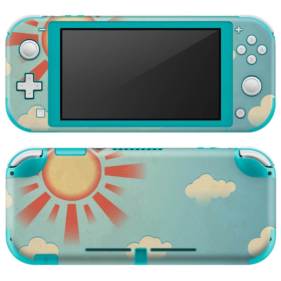 igsticker Nintendo Switch Lite 専用 デザインスキンシール 全面 ニンテンドー スイッチ ライト 専用 ゲーム機 カバー アクセサリー フィルム ステッカー エアフリー 007396 空　太陽　イラスト　雲