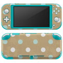 igsticker Nintendo Switch Lite 専用 デザインスキンシール 全面 ニンテンドー スイッチ ライト 専用 ゲーム機 カバー アクセサリー フィルム ステッカー エアフリー 007417 水玉 水色 白 ホワイト(2)