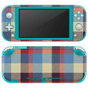 igsticker Nintendo Switch Lite 専用 デザインスキンシール 全面 ニンテンドー スイッチ ライト 専用 ゲーム機 カバー アクセサリー フィルム ステッカー エアフリー 007432 チェック 模様 青 ブルー(2)