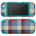 igsticker Nintendo Switch Lite 専用 デザインスキンシール 全面 ニンテンドー スイッチ ライト 専用 ゲーム機 カバー アクセサリー フィルム ステッカー エアフリー 007432 チェック　模様　青　ブルー