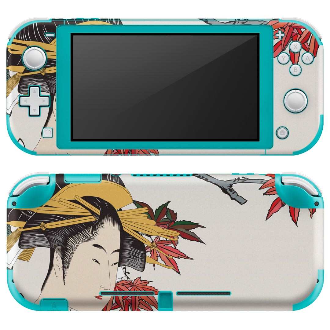 igsticker Nintendo Switch Lite 専用 デザインスキンシール 全面 ニンテンドー スイッチ ライト 専用 ゲーム機 カバー アクセサリー フィルム ステッカー エアフリー 007438 日本語・和柄 和風 和柄 浮世絵 紅葉