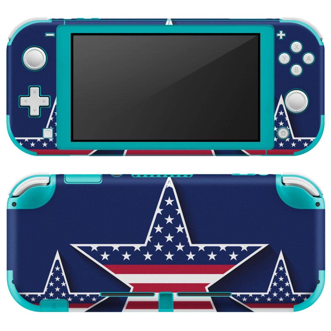 igsticker Nintendo Switch Lite 専用 デザインスキンシール 全面 ニンテンドー スイッチ ライト 専用 ゲーム機 カバー アクセサリー フィルム ステッカー エアフリー 007442 星 スター 国旗