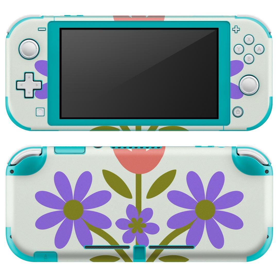 igsticker Nintendo Switch Lite 専用 デザインスキンシール 全面 ニンテンドー スイッチ ライト 専用 ゲーム機 カバー アクセサリー フィルム ステッカー エアフリー 007456 花　　イラスト　模様