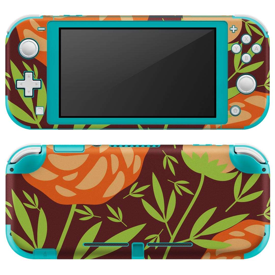 igsticker Nintendo Switch Lite 専用 デザインスキンシール 全面 ニンテンドー スイッチ ライト 専用 ゲーム機 カバー アクセサリー フィルム ステッカー エアフリー 007459 花　　イラスト　模様