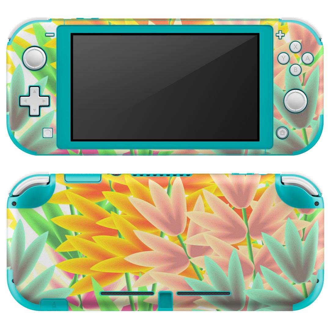 igsticker Nintendo Switch Lite 専用 デザインスキンシール 全面 ニンテンドー スイッチ ライト 専用 ゲーム機 カバー アクセサリー フィルム ステッカー エアフリー 007463 花 イラスト 模様