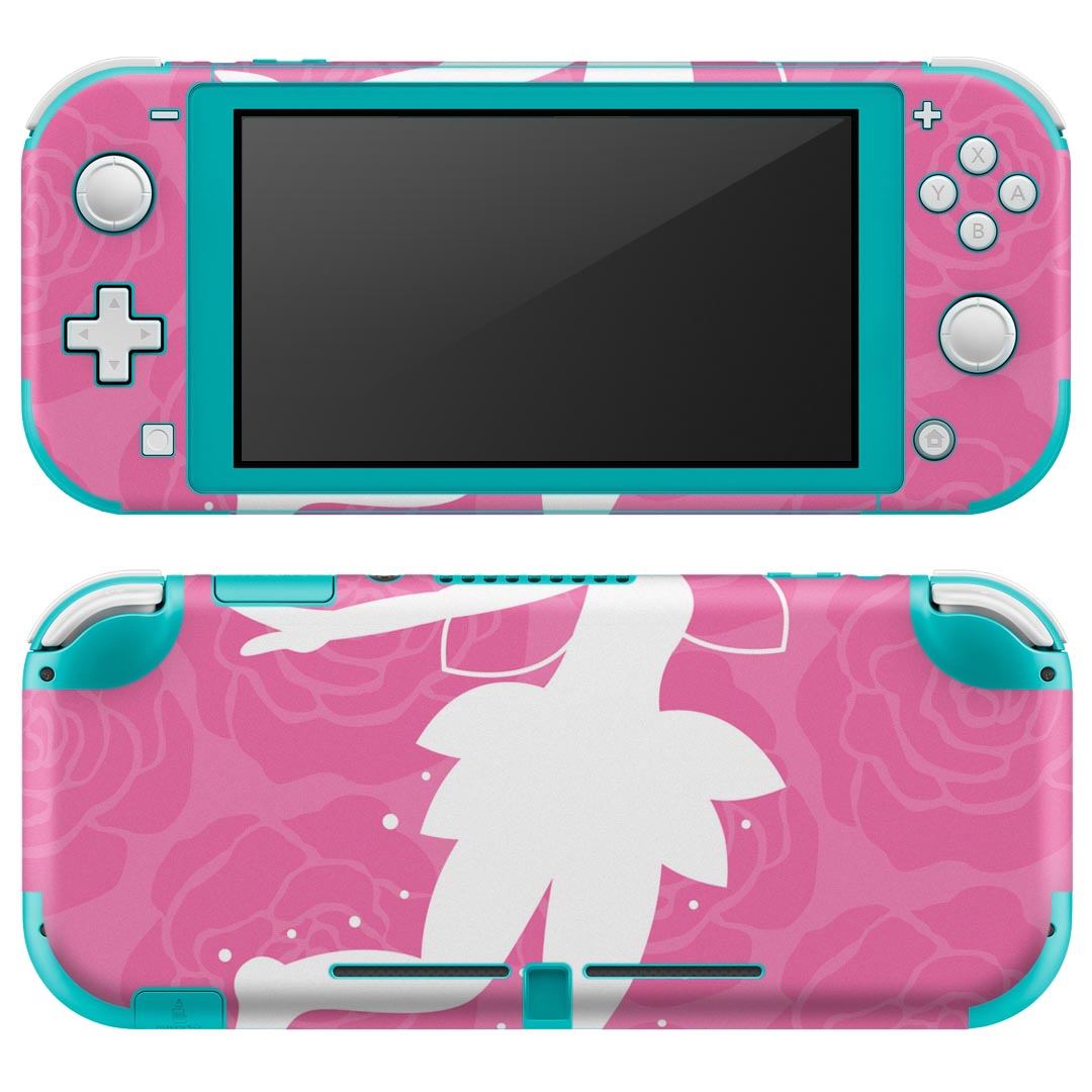 igsticker Nintendo Switch Lite 専用 デザインスキンシール 全面 ニンテンドー スイッチ ライト 専用 ゲーム機 カバー アクセサリー フィルム ステッカー エアフリー 007470 妖精 花 ピンク