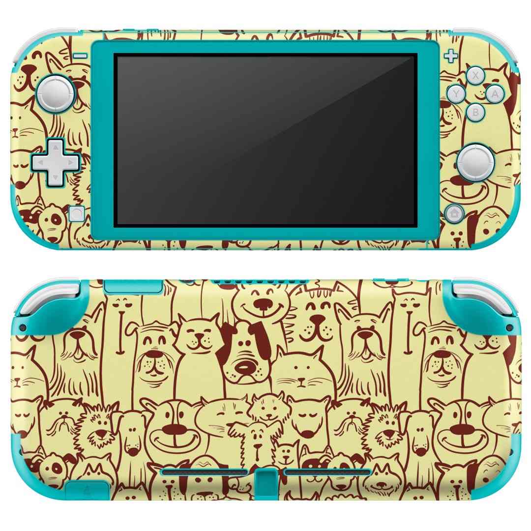 igsticker Nintendo Switch Lite 専用 デザインスキンシール 全面 ニンテンドー スイッチ ライト 専用 ゲーム機 カバー アクセサリー フィルム ステッカー エアフリー 007476 動物　イラスト　模様