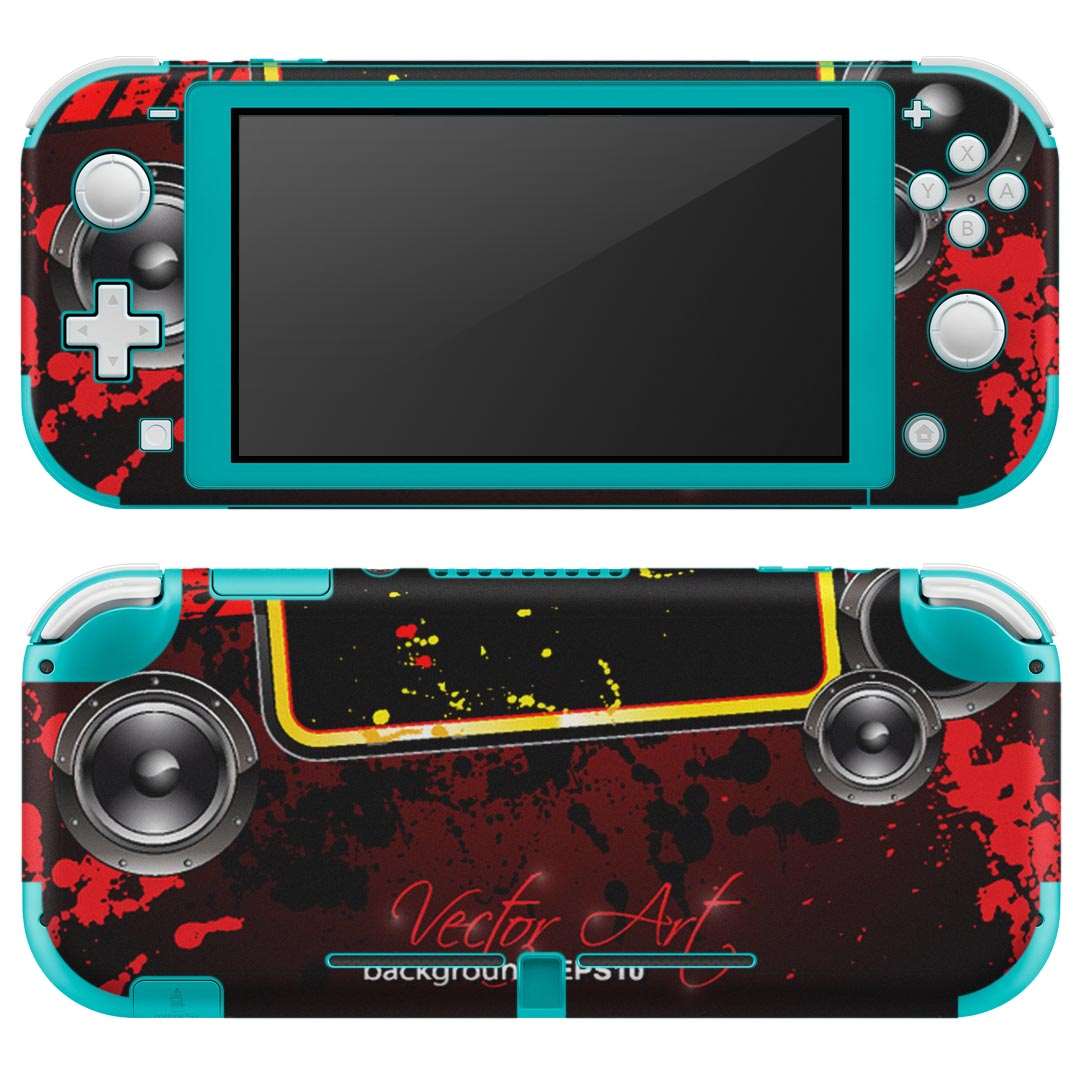 igsticker Nintendo Switch Lite 専用 デザインスキンシール 全面 ニンテンドー スイッチ ライト 専用 ゲーム機 カバー アクセサリー フィルム ステッカー エアフリー 007490 ハロウィン スピーカー 赤 レッド