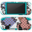 igsticker Nintendo Switch Lite 専用 デザインスキンシール 全面 ニンテンドー スイッチ ライト 専用 ゲーム機 カバー アクセサリー フィルム ステッカー エアフリー 007517 チェック 猫 ネコ 市松模様(2)