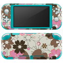 igsticker Nintendo Switch Lite 専用 デザインスキンシール 全面 ニンテンドー スイッチ ライト 専用 ゲーム機 カバー アクセサリー フィルム ステッカー エアフリー 007555 花 模様 ピンク(2)