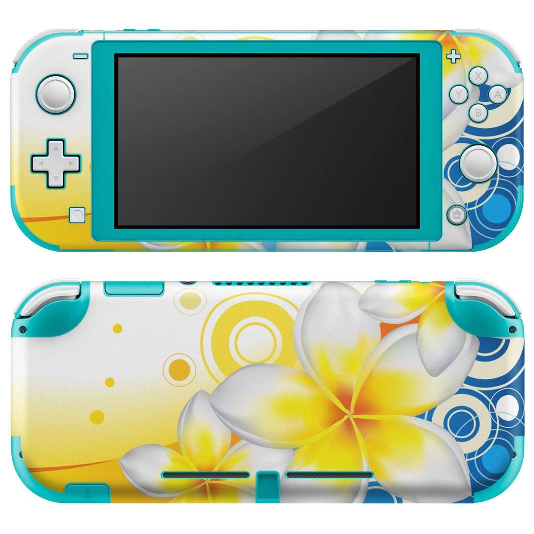 igsticker Nintendo Switch Lite 専用 デザインスキンシール 全面 ニンテンドー スイッチ ライト 専用 ゲーム機 カバー アクセサリー フィルム ステッカー エアフリー 007565 花　　イエロー　青　ブルー