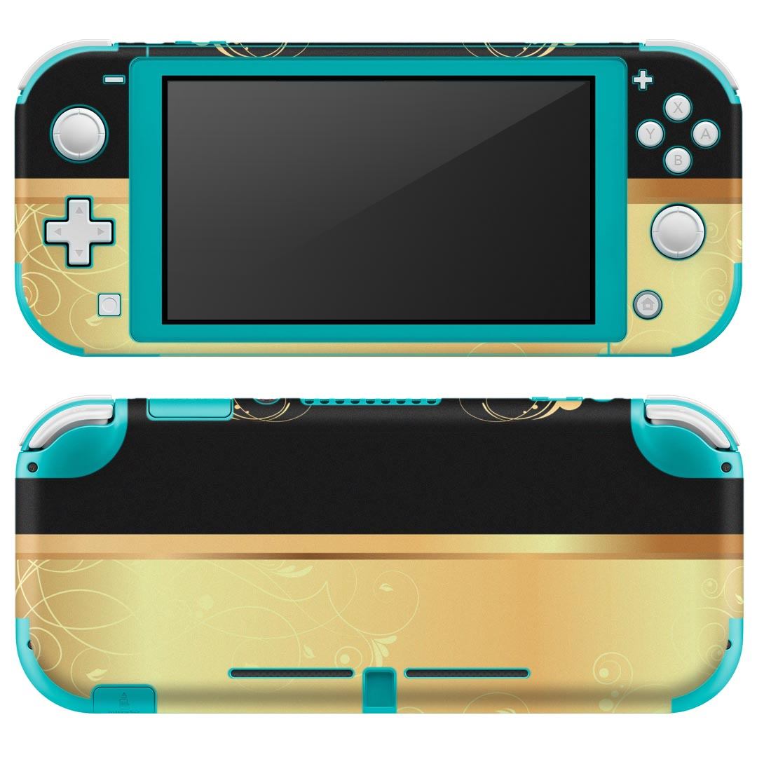 igsticker Nintendo Switch Lite 専用 デザインスキンシール 全面 ニンテンドー スイッチ ライト 専用 ゲーム機 カバー アクセサリー フィルム ステッカー エアフリー 007576 植物 黒 ブラック イエロー