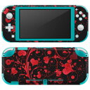 igsticker Nintendo Switch Lite 専用 デザインスキンシール 全面 ニンテンドー スイッチ ライト 専用 ゲーム機 カバー アクセサリー フィルム ステッカー エアフリー 007587 ハート 赤 レッド 黒 ブラック