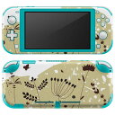 igsticker Nintendo Switch Lite 専用 デザインスキンシール 全面 ニンテンドー スイッチ ライト 専用 ゲーム機 カバー アクセサリー フィルム ステッカー エアフリー 007592 花 ベージュ 蝶(2)