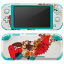 igsticker Nintendo Switch Lite 専用 デザインスキンシール 全面 ニンテンドー スイッチ ライト 専用 ゲーム機 カバー アクセサリー フィルム ステッカー エアフリー 007623 花 ハート 鹿