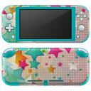 igsticker Nintendo Switch Lite 専用 デザインスキンシール 全面 ニンテンドー スイッチ ライト 専用 ゲーム機 カバー アクセサリー フィルム ステッカー エアフリー 007644 星　スター　カラフル　レインボー