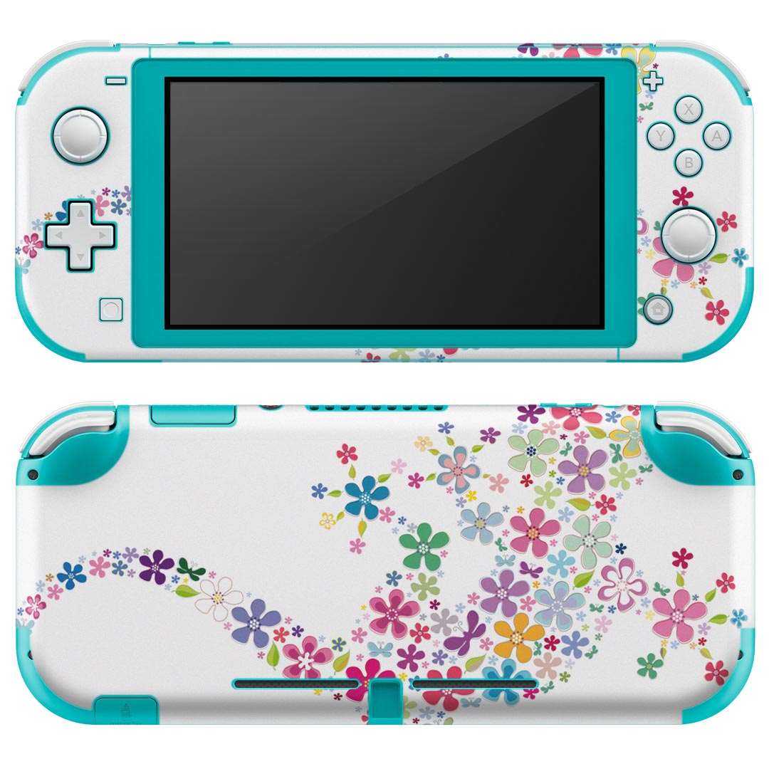 igsticker Nintendo Switch Lite 専用 デザインスキンシール 全面 ニンテンドー スイッチ ライト 専用 ゲーム機 カバー アクセサリー フィルム ステッカー エアフリー 007663 アニマル 花　　とかげ　トカゲ