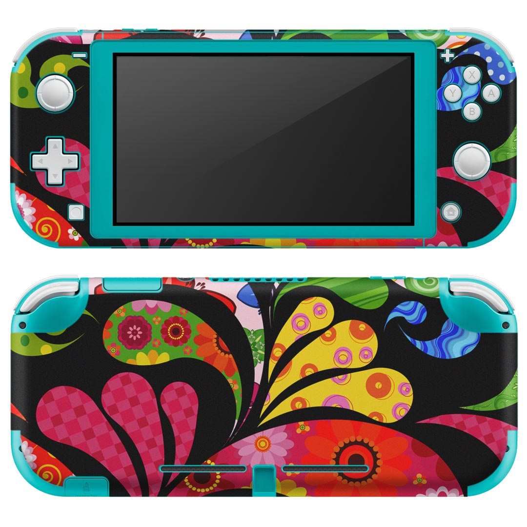 igsticker Nintendo Switch Lite 専用 デザインスキンシール 全面 ニンテンドー スイッチ ライト 専用 ゲーム機 カバー アクセサリー フィルム ステッカー エアフリー 007673 花 模様 カラフル