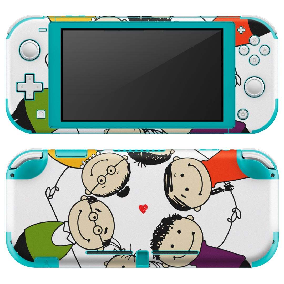 igsticker Nintendo Switch Lite 専用 デザインスキンシール 全面 ニンテンドー スイッチ ライト 専用 ゲーム機 カバー アクセサリー フィルム ステッカー エアフリー 007692 人物 イラスト 家族