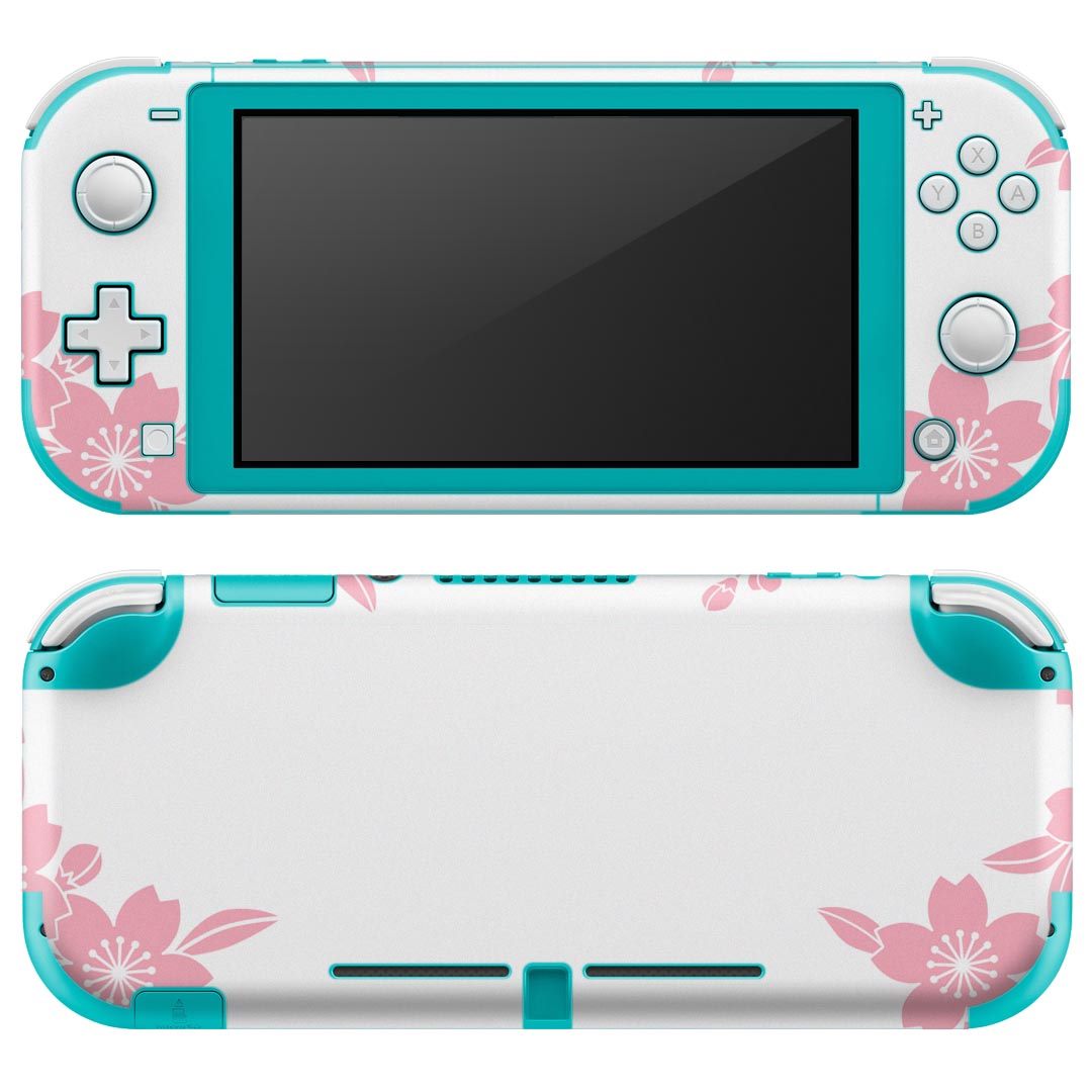 igsticker Nintendo Switch Lite 専用 デザインスキンシール 全面 ニンテンドー スイッチ ライト 専用 ゲーム機 カバー アクセサリー フィルム ステッカー エアフリー 007697 花 ピンク 蝶
