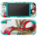 igsticker Nintendo Switch Lite 専用 デザインスキンシール 全面 ニンテンドー スイッチ ライト 専用 ゲーム機 カバー アクセサリー フィルム ステッカー エアフリー 007698 龍 イラスト 赤 レッド(2)