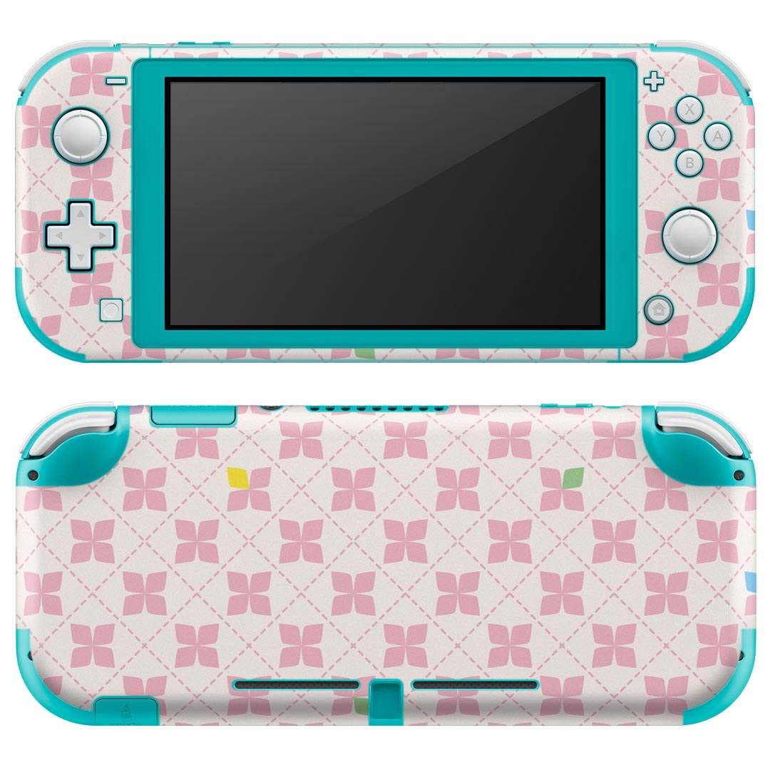 igsticker Nintendo Switch Lite 専用 デザインスキンシール 全面 ニンテンドー スイッチ ライト 専用 ゲーム機 カバー アクセサリー フィルム ステッカー エアフリー 007711 花　　ピンク　模様
