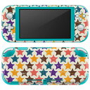 igsticker Nintendo Switch Lite 専用 デザインスキンシール 全面 ニンテンドー スイッチ ライト 専用 ゲーム機 カバー アクセサリー フィルム ステッカー エアフリー 007757 星 スター カラフル 模様(2)