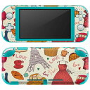 igsticker Nintendo Switch Lite 専用 デザインスキンシール 全面 ニンテンドー スイッチ ライト 専用 ゲーム機 カバー アクセサリー フィルム ステッカー エアフリー 007770 カラフル 建物 お菓子 車(2)