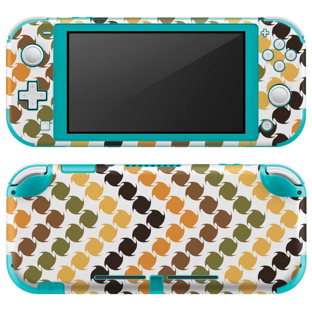 igsticker Nintendo Switch Lite 専用 デザインスキンシール 全面 ニンテンドー スイッチ ライト 専用 ゲーム機 カバー アクセサリー フィルム ステッカー エアフリー 007776 しましま　グリーン　オレンジ　模様