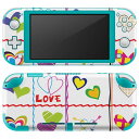 igsticker Nintendo Switch Lite 専用 デザインスキンシール 全面 ニンテンドー スイッチ ライト 専用 ゲーム機 カバー アクセサリー フィルム ステッカー エアフリー 007810 ハート カラフル イラスト(2)