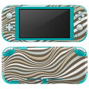 igsticker Nintendo Switch Lite 専用 デザインスキンシール 全面 ニンテンドー スイッチ ライト 専用 ゲーム機 カバー アクセサリー フィルム ステッカー エアフリー 007816 しましま 模様 水色 ブラウン(2)