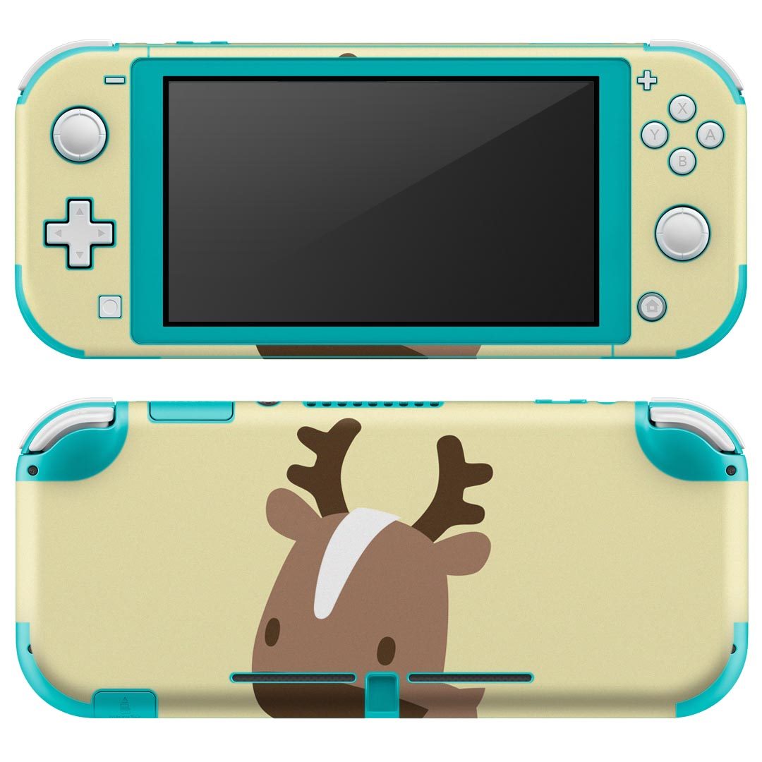 igsticker Nintendo Switch Lite 専用 デザインスキンシール 全面 ニンテンドー スイッチ ライト 専用 ゲーム機 カバー アクセサリー フィルム ステッカー エアフリー 007849 トナカイ　鹿　イラスト　キャラクター