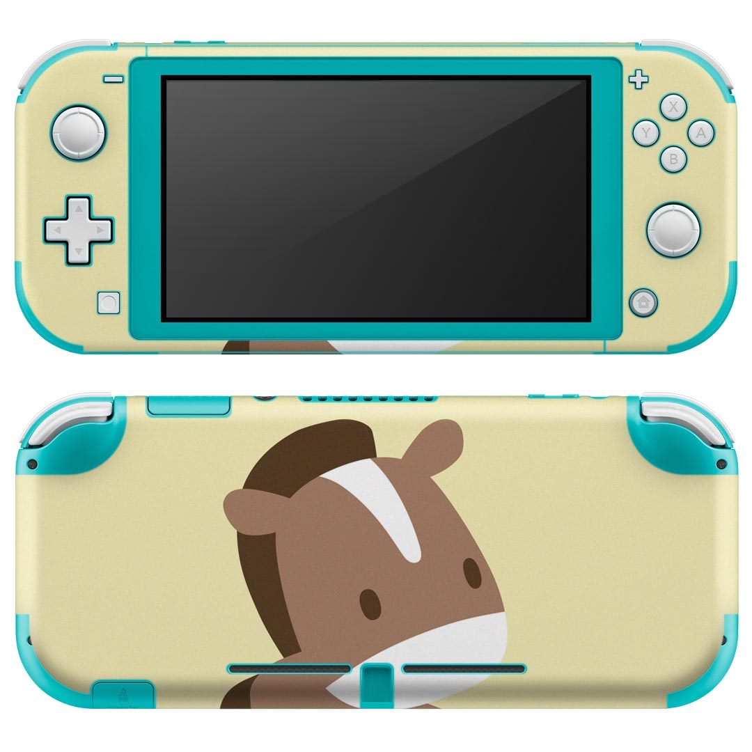 igsticker Nintendo Switch Lite 専用 デザインスキンシール 全面 ニンテンドー スイッチ ライト 専用 ゲーム機 カバー アクセサリー フィルム ステッカー エアフリー 007854 うま　馬　イラスト　キャラクター
