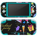 igsticker Nintendo Switch Lite 専用 デザインスキンシール 全面 ニンテンドー スイッチ ライト 専用 ゲーム機 カバー アクセサリー フィルム ステッカー エアフリー 007861 カラフル　カクテル　飲み物　ハート