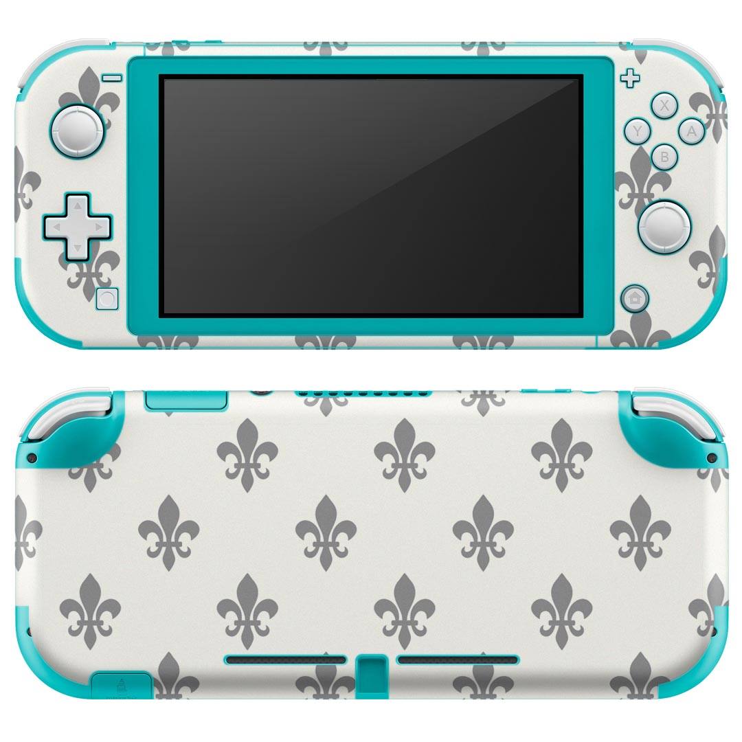 igsticker Nintendo Switch Lite 専用 デザインスキンシール 全面 ニンテンドー スイッチ ライト 専用 ゲーム機 カバー アクセサリー フィルム ステッカー エアフリー 007897 灰色　グレー　模様　白　ホワイト