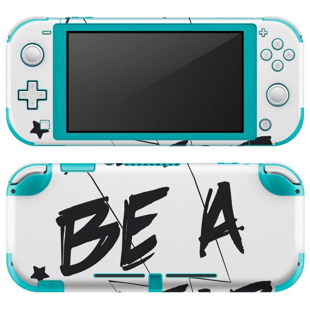 igsticker Nintendo Switch Lite 専用 デザインスキンシール 全面 ニンテンドー スイッチ ライト 専用 ゲーム機 カバー アクセサリー フィルム ステッカー エアフリー 007912 文字 英語 黒 ブラック