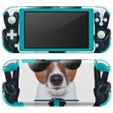 igsticker Nintendo Switch Lite 専用 デザインスキンシール 全面 ニンテンドー スイッチ ライト 専用 ゲーム機 カバー アクセサリー フィルム ステッカー エアフリー 007938 写真 犬 サングラス