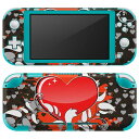 igsticker Nintendo Switch Lite 専用 デザインスキンシール 全面 ニンテンドー スイッチ ライト 専用 ゲーム機 カバー アクセサリー フィルム ステッカー エアフリー 007954 イラスト ハート 赤 レッド 黒 ブラック