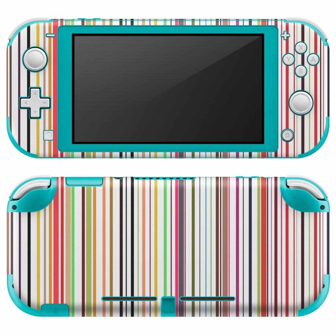 igsticker Nintendo Switch Lite 専用 デザインスキンシール 全面 ニンテンドー スイッチ ライト 専用 ゲーム機 カバー アクセサリー フィルム ステッカー エアフリー 007965 ストライプ カラフル レインボー 模様