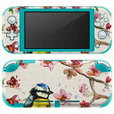 igsticker Nintendo Switch Lite 専用 デザインスキンシール 全面 ニンテンドー スイッチ ライト 専用 ゲーム機 カバー アクセサリー フィルム ステッカー エアフリー 007971 花 水彩 ピンク 鳥
